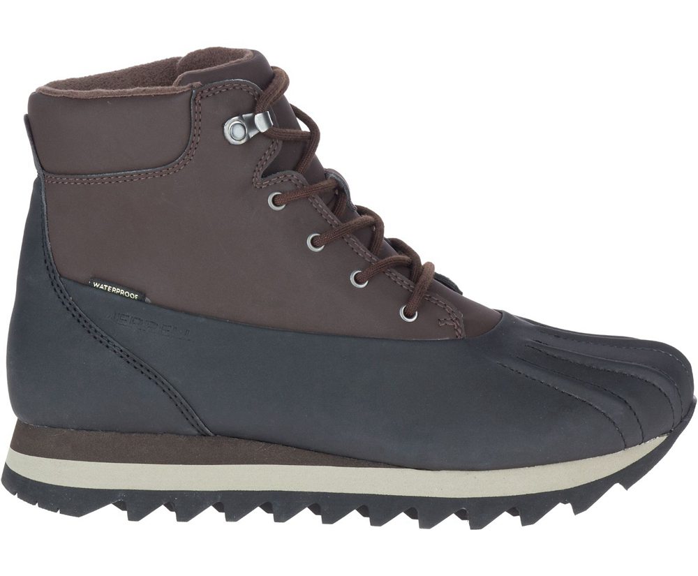Merrell Boots Brown/Black - Alpine Brevig Polar Waterproof - Mens 19WYSCLZH